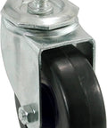 Four Inch Soft Rubber Swivel Stem Caster With Half Inch Stem Diameter And Two Hundred Pound Load Capacity Ideal For Furniture Carts And Equipment Black Finish Delivers Smooth Quiet Mobility On Hard Surfaces