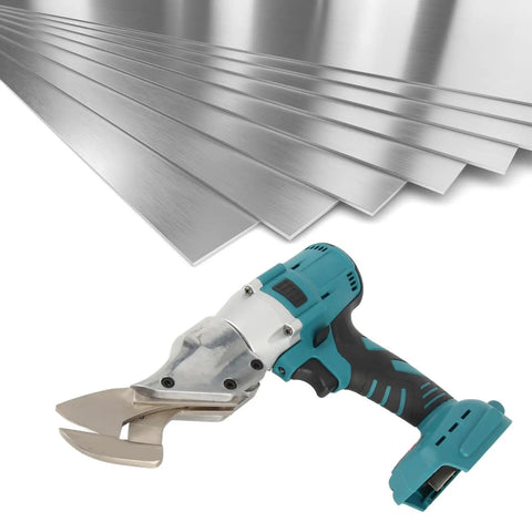 ANKROYU Cordless Electric Scissors With 360 Rotating Head cutting through metal sheets with durable ABS power shears.