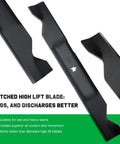 YTH22V46 Blades For Husqvarna 46 Inch Mower High Lift Blade Set with 5-star mounting pattern, notched design, black steel