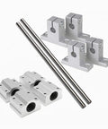 8x200mm Linear Rail Shaft Kit 2Pcs With 4 Guide Supports And 4 SC8UU Ball Bearing Slides For Smooth Precise Optical Axis Motion Ideal For CNC Machines 3D Printers And DIY Linear Motion Projects