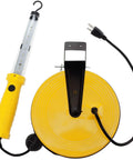 LED Work Light With Magnetic Hook On Retractable Reel, 1200 Lumens, Dual 600 And 1200 Lumens, Yellow Octagonal Body