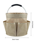 Front view of 17L Foldable Cleaning Caddy with handle and six pockets, durable Oxford cloth tote for organization.