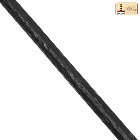 Detail view of Mystic Colonial Cast Iron Door Handle Handforged Antique Pull for Castle Gates and Heavy Doors Vintage Black Iron Hardware.