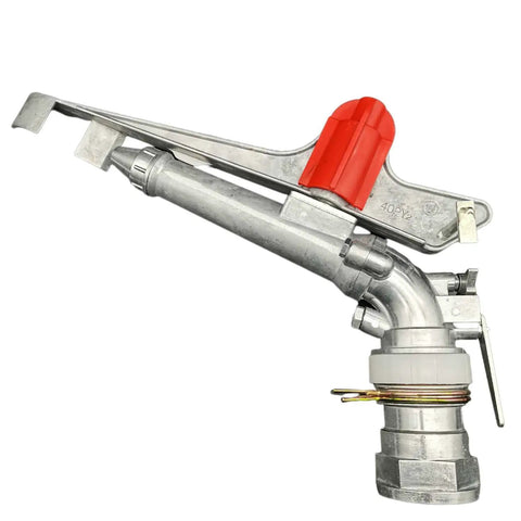 Side view of 2 Inch Rotary Lawn Sprinkler Spray Gun For Farm And Garden Irrigation, Zinc Alloy material, with adjustable coverage settings.