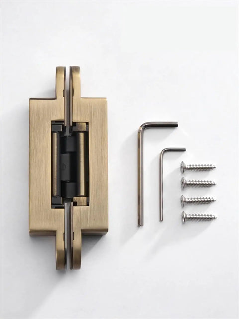 Invisible 3D Adjustable Concealed Door Hinges Heavy Duty Zinc Alloy Butt Hinge With Shiny Gold Black Chrome Finish, screws included