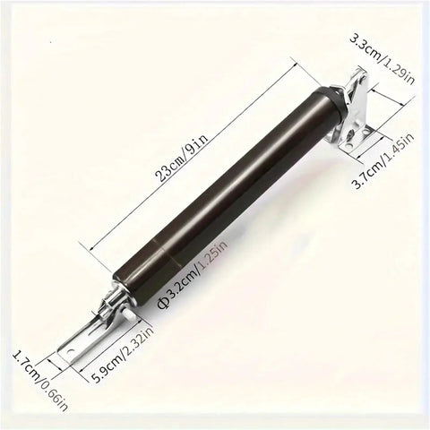 Wind-Resistant Heavy-Duty Door Closer 35Kg With Adjustable Speed, Polished Metal Finish shown with dimensions