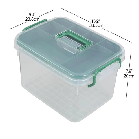 Clear Storage Box With Removable Divider Tray For Easy First Aid And Medicine Organization See Through Plastic Box