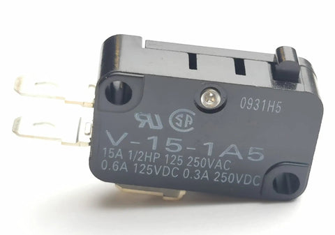 Pin Plunger Micro Switch With Snap Action SPDT, 15A 250V AC DC, Normally Open And Normally Closed Contacts, black housing