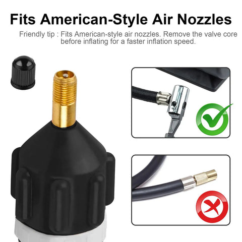 American-style air nozzle compatibility for 2 Pack Inflatable Boat And Paddleboard Pump Adapter Set Premium Brass PA66