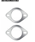 Front view: Strongthium 2.5-inch exhaust gasket 2-pack for muffler flange, high-temperature metal.