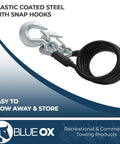 Heavy Duty Tow Safety Cable Kit 10000 Lb Rating Seven Foot Length Prevents Accidental Disconnection And Secures Towing Built Tough