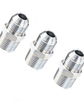 Three Pack Hydraulic Hose Adapter Fittings One Half Inch JIC 37 Degree Male To One Half Inch NPT Male Straight Fittings With Protective Caps Heavy Duty Carbon Steel For High Pressure And Corrosion Resistance, three adapters