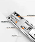 Heavy Duty Stainless Steel Drawer Slides With Soft Close Built To Last 10 To 22 Inch Extension internal details view