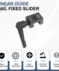 Heavy Duty Linear Guide Rail Fixed Slider With Precision Ground Hardened Steel Anti Collision Stopper Positioning Block For Cnc Mill And Laser Engraver Equipment Durable Travel Limiters That Hold Up Like Crazy On The Bench, showing fixed slider design with handle.