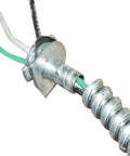Close-up of 25 Foot 1/2 Inch Alflex Type RWA Reduced Wall Aluminum Flexible Conduit, showing wiring through smooth interior