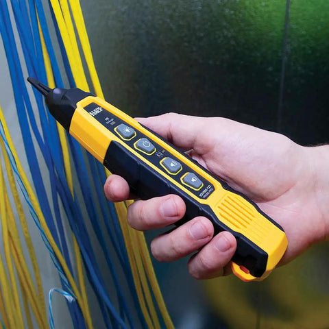 VDV500-123 Wire Tracer Tracing Probe with LED Work Light in hand tracing Ethernet and coax cables