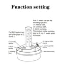 Diagram of Industrial LED Rotating Strobe Beacon Warning Light For Emergency Use, Electrical Revolving Signal Light, 110 To 220 Volts AC, Red, No Buzzer, showing function settings with sounding and lighting types.