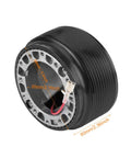 Beefy Aluminum 0.6 Inch 6 Bolt Quick Release Steering Wheel Hub Adapter side view showing bolt pattern and dimensions