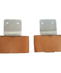 Leather Wrapped 2-1/2 Inch Western Saddle Stirrups Set With Vertical Post Aluminum Posts And Stainless Steel Slides, front view