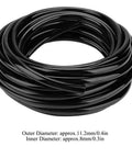 10M Garden Drip Irrigation Hose Kit, PVC Flexible Tubing 8 To 11 mm, Black, Smooth Inner Wall Coiled for Efficient Watering