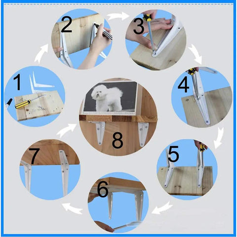 Heavy Duty L Shaped Shelf Brackets Set Of Four Built Like A Tank in steps for installation on wood