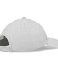 Charleston Breezer Golf Hat Marble Charcoal White with starburst perforations, back view showing adjustable backstrap and breathable fabric