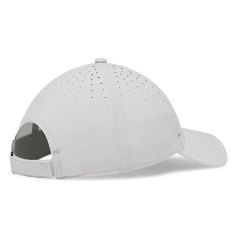Charleston Breezer Golf Hat Marble Charcoal White with starburst perforations, back view showing adjustable backstrap and breathable fabric