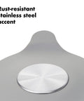 Heavy Duty Tub Stopper With Wall Mount Suction Cup Rust Proof Stainless Steel Trim Premium Silicone Seal Bath Drain Plug close-up of stainless steel accent.