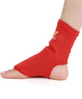 Instep Guard For MMA Boxing And Kickboxing Training Ankle Support Pad With Foam Liner Breathable Elastic Fabric in red side view