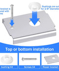 4-Pack Bi-Fold Door Pivot Repair Kit for Top or Bottom Mount showing stainless steel bracket with bushings and screws