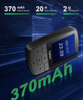 Bluetooth 5.2 MP3 Player With HiFi Sound, Pocket Sized For Gym, Sports Clip, displayed with 370mAh battery capacity details