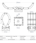 Diagram of Heavy Duty Claw Gripper For DIY Projects, Full Metal Aluminum Arm Clamp With High Torque, 0 To 9 Inch Open Range, 1 Pound Max Grab