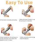 Heavy Duty Spring Plunger Pair With Zero Hassle Knurled Grip Solid Stainless Steel Quick Release Pin M6 Lock Out Assembly for easy use steps.