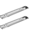 Two Pack Stainless Steel Drawer Slides, Bottom Mounted Concealed Under-Drawer Guides, Heavy Duty, Smooth Glide, Durable Cabinet Hardware