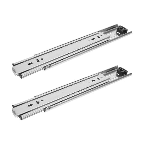 Two Pack Stainless Steel Drawer Slides, Bottom Mounted Concealed Under-Drawer Guides, Heavy Duty, Smooth Glide, Durable Cabinet Hardware