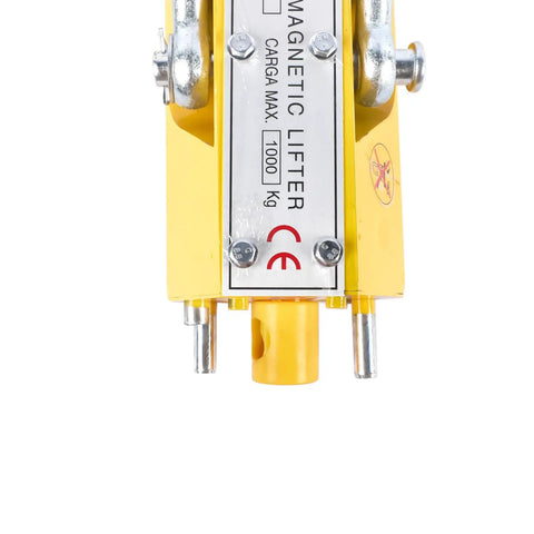 Close-up of Permanent Magnetic Lifter Lifting Magnet For Steel Sheets 2200 Lbs 1000 Kg Neodymium Hoist Industrial Grade Rigging Tool