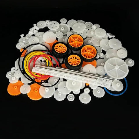 150 Piece Plastic Gear Kit For DIY RC Cars Trucks Helicopters Robots With Shaft Axles And Rubber Band Small Gear Set