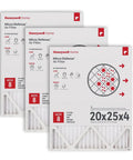 20x25x4 MERV 8 Furnace And AC Air Filter 3 Pack High Efficiency Home Air Cleaner for Dust and Allergens