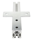 Front view of 10 Piece Set 1 Inch By 1 Inch T Slot Corner Bracket for 1010 Aluminum Extrusions with four-hole plate.