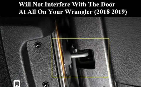 Close-up of Door Lock Switch Cover Kit For Jeep Wrangler JL JLU 2018 Through 2026 And Gladiator JT in black ABS plastic.