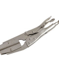 Heavy Duty Locking Radiator Hose Clamp Pliers With Strong Carbon Steel Jaws For Fast Welding Electrical Auto Repair And Quick Pinch Off Setup, showing silver pliers with a locking mechanism.