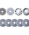 45mm Rotary Cutter Kit With 9 Replacement Blades For Sewing Fabric Leather Quilting And Paper Cuts All-In-One System With Straight Pinking And Skip Blades For Precise No-Fuss Easy-Change Cutting Built To Last