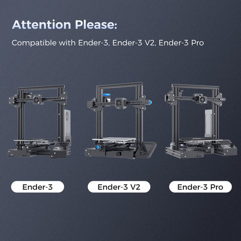 Image showing Ender-3, Ender-3 V2, and Ender-3 Pro 3D printers compatible with Ender 3 X Axis Linear Rail Kit With MGN12C Guide Rail upgrade.