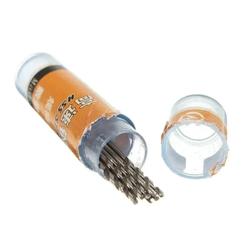40 Piece HSS Mini Twist Drill Bit Set Straight Shank With Sizes 0.5mm 0.8mm 1.5mm 2.0mm for Electric Drill container