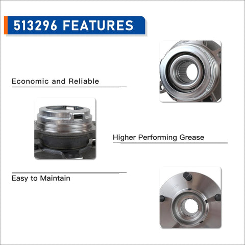 Front Wheel Hub and Bearing Assembly For JX35 QX50 QX60 Altima Maxima Murano Pathfinder Quest Five Lug 513296 features