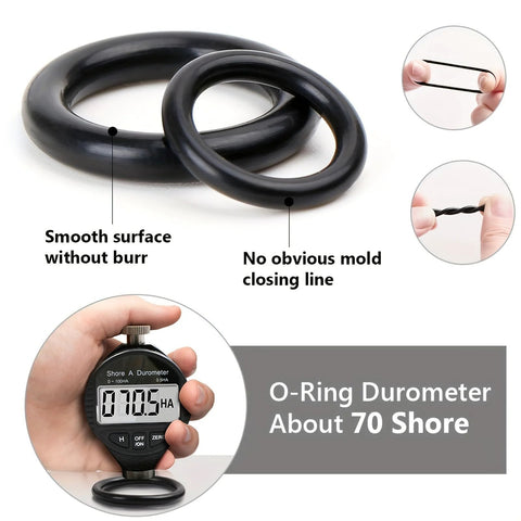 O-ring seal kit, 950 pcs in 20 sizes, nitrile rubber, black; for automotive, plumbing, valves