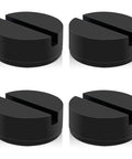 HXXF floor jack pad adapters, black rubber with slotted openings for pinch-weld protection, 4-pack