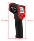 Handheld Infrared Temperature Gun For Cooking From Pizza To Grill And Oven, Fast Readout With Adjustable Emissivity 0.1 To 0.99, Fahrenheit Or Celsius, Max Min Memory, Auto Power, Great For Meat Food Griddle And Kitchen, 17cm red and black