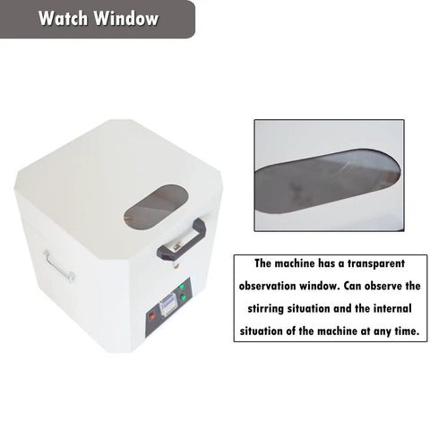 Automatic Solder Paste Mixer For SMT Tin Cream Mixing Dual 500g Capacity 1350 RPM with observation window detail