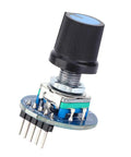 Three Pack Rotating Encoder Module With Potentiometer 5V Rotation Sensor For Mechanical Projects Unlimited Rotation Easy Reset And Accurate Counting For DIY Electronics Projects, black plastic knob